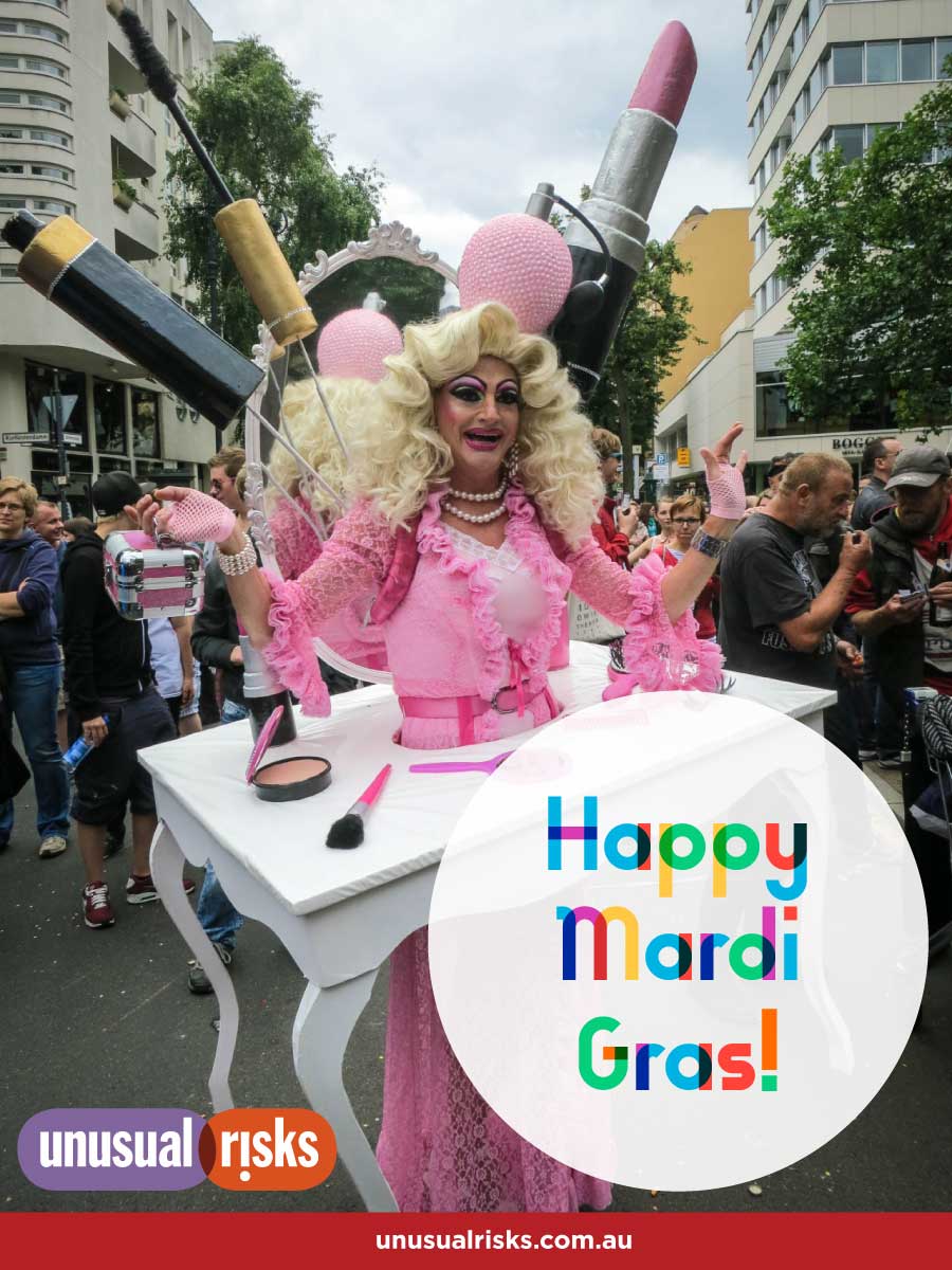 a fabulous member of the LGBTIQA+ community celebrating Mardi Gras