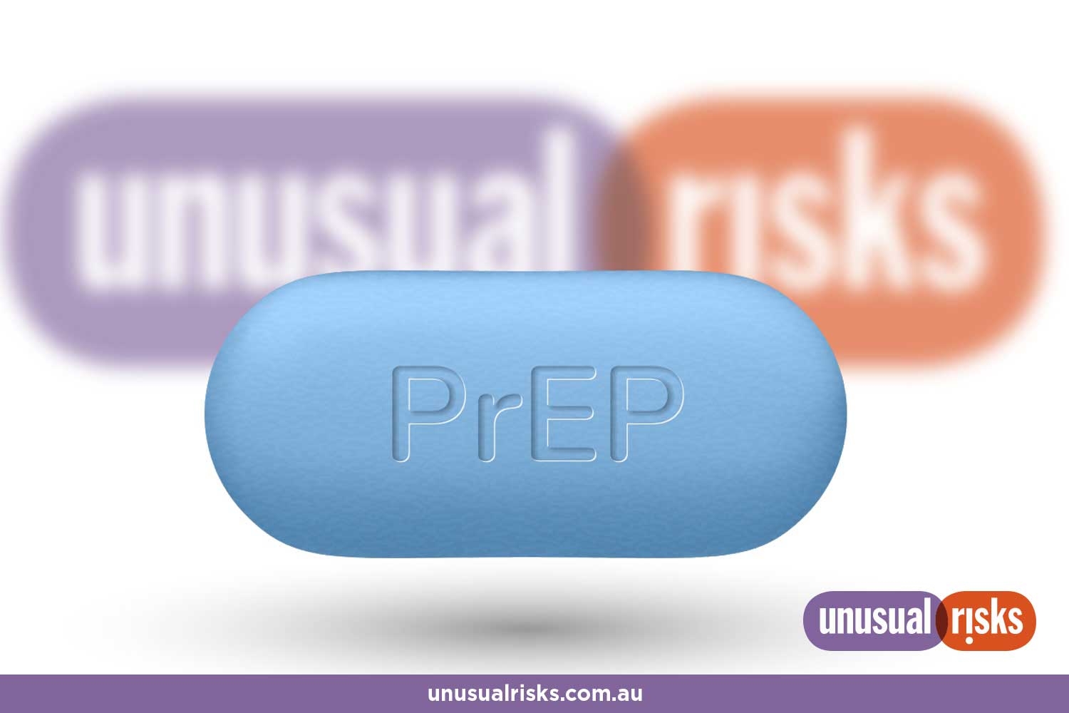 PrEP medication and logo of Unusual Risks Insured